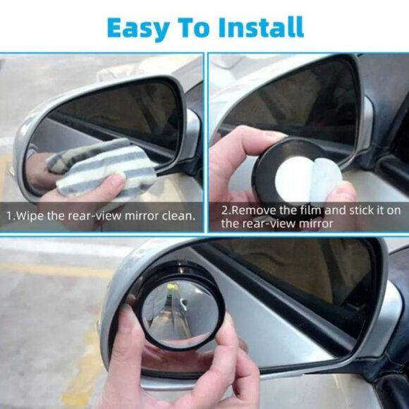 2Pcs Universal Blind Spot Mirror 360° Wide Angle - Picture 3 of 4